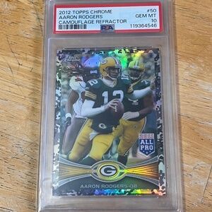 2012 Topps Chrome Camouflage Refractor /499 Aaron Rodgers PSA 10 Packers
